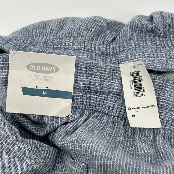 NWT Old Navy Linen Pants Women's Medium Blue & White Casual Comfy Wide Legs NEW - Picture 10 of 15